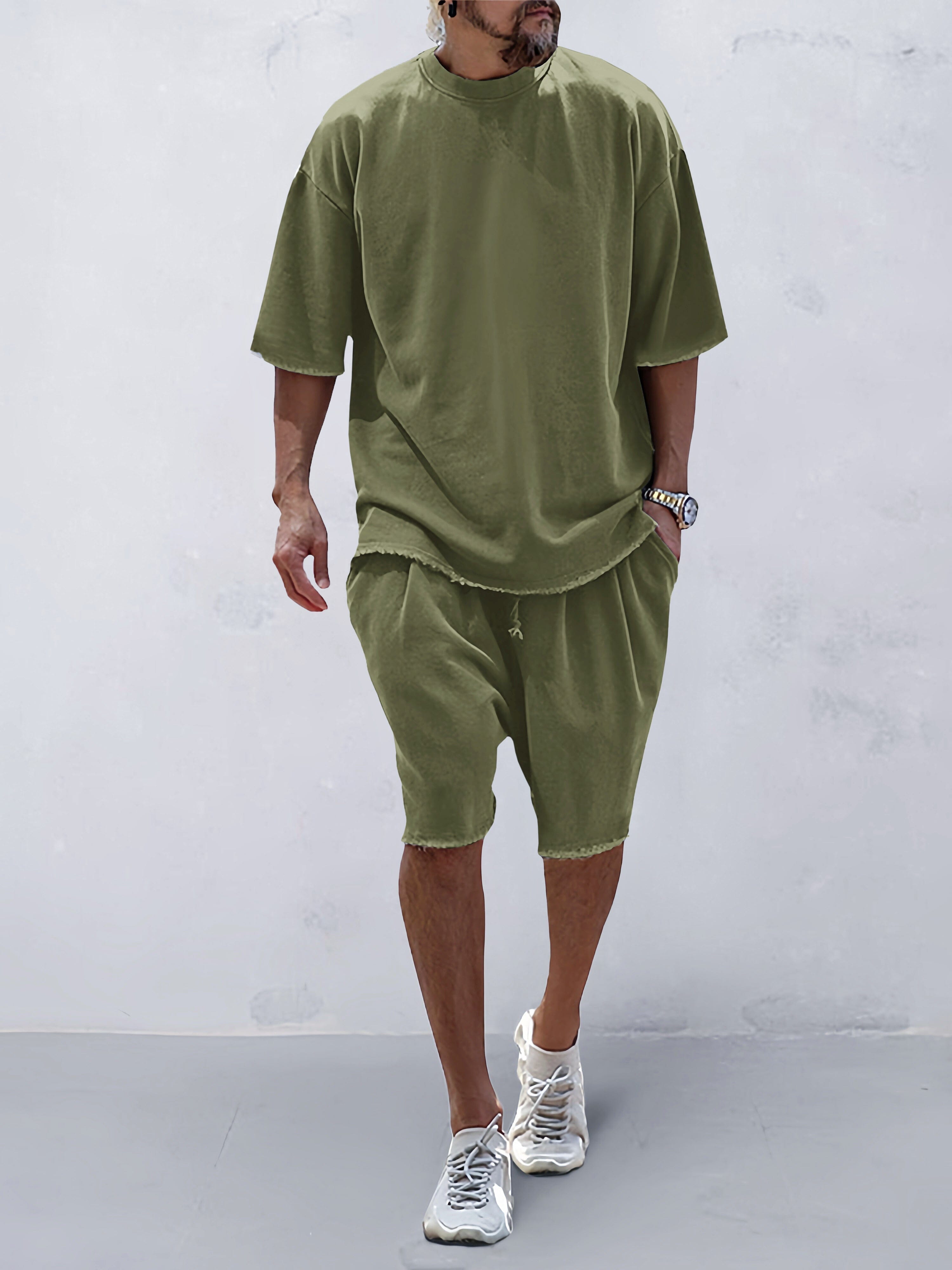Casual Loose Fit Solid Sports Sets - Solorfit