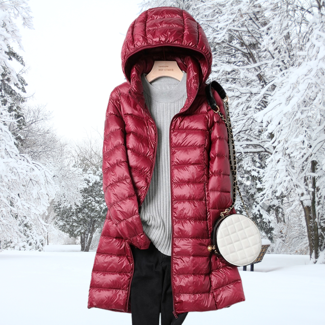 Women’s Long Puffer Jacket Casual Hooded Winter Outerwear