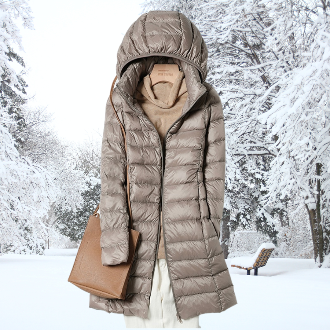 Women’s Long Puffer Jacket Casual Hooded Winter Outerwear