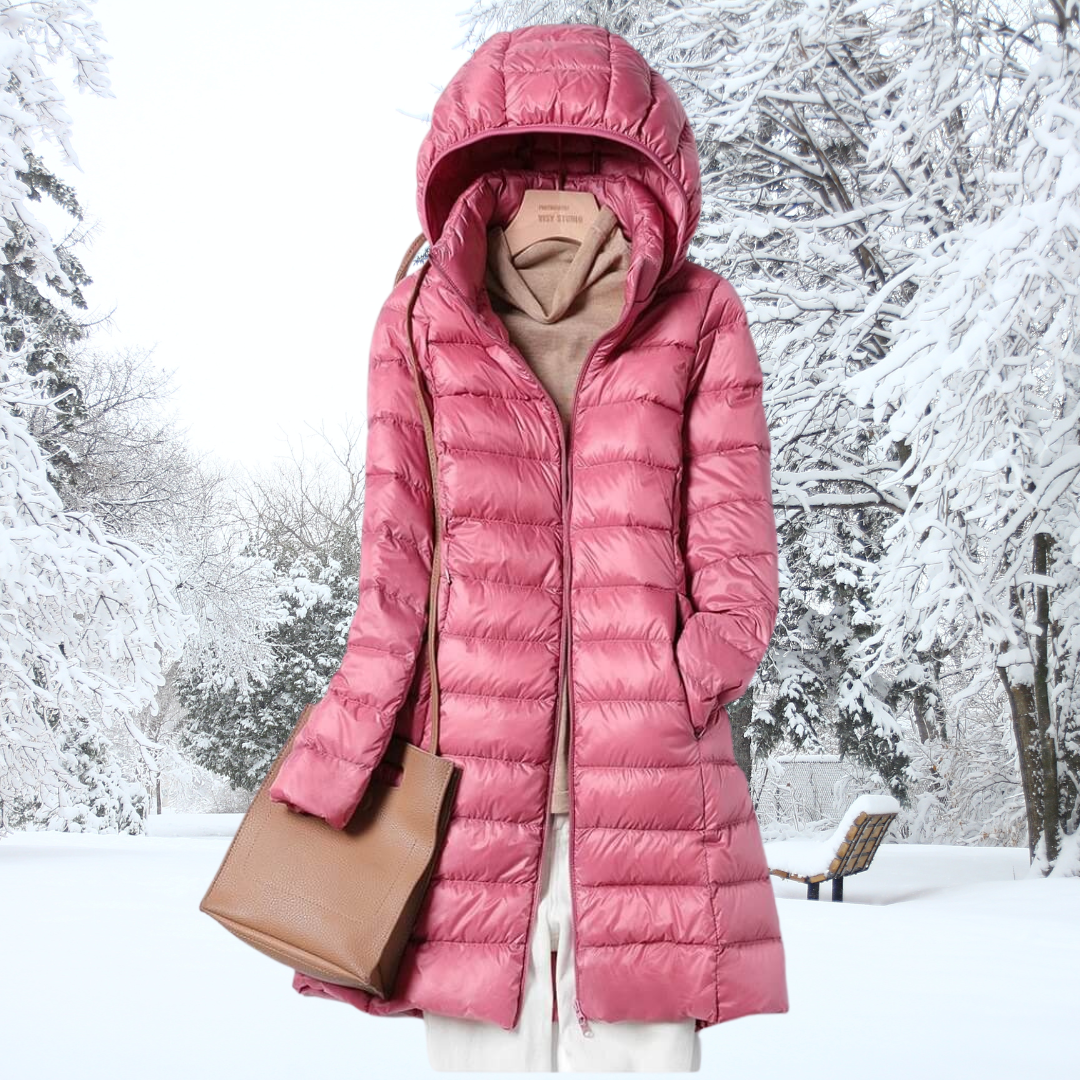 Women’s Long Puffer Jacket Casual Hooded Winter Outerwear