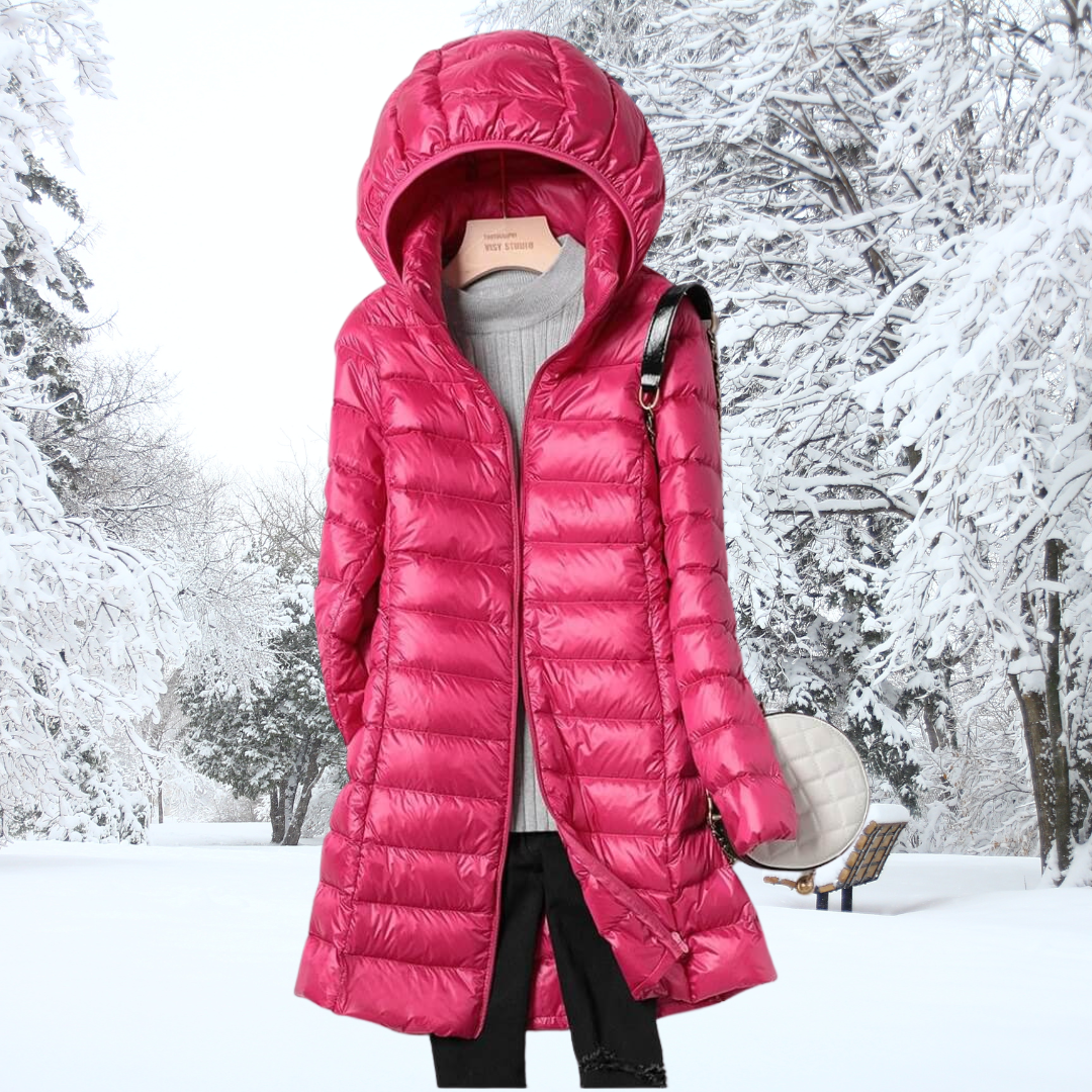 Women’s Long Puffer Jacket Casual Hooded Winter Outerwear