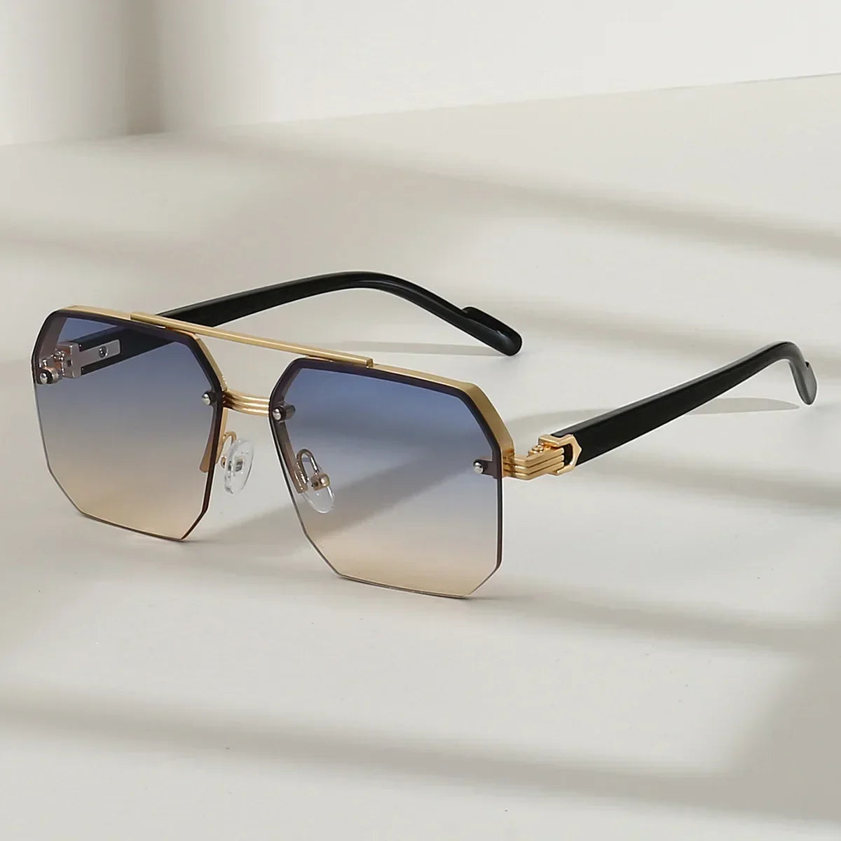 Geometric Rimless Sunglasses UV Protection Fashion Driving Eyewear