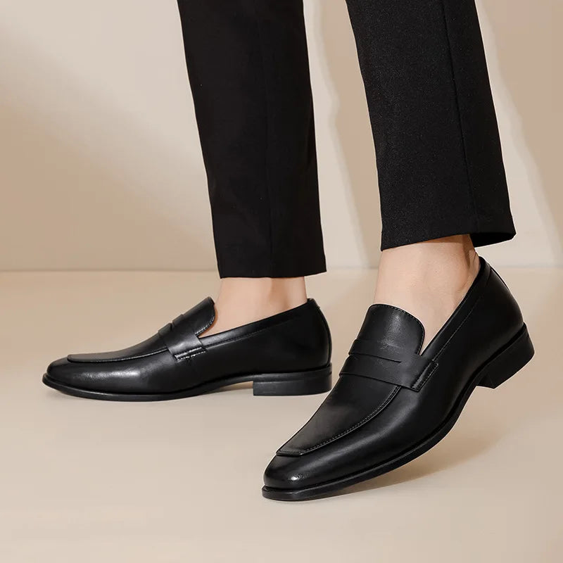 Men’s Penny Loafers Formal Business Dress Shoes Slip On Office Footwear