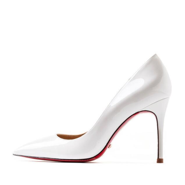 Leather High Heel Red Bottoms Stiletto Pumps Women's 8-12CM