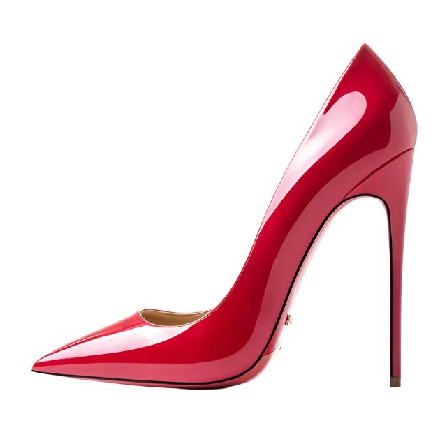 Leather High Heel Red Bottoms Stiletto Pumps Women's 8-12CM