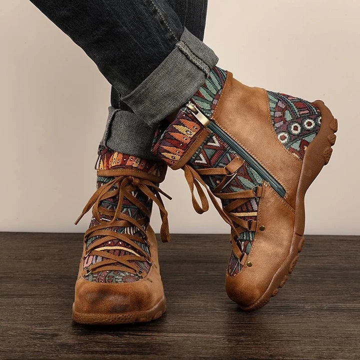 Women’s Ankle Boots Lace Up Casual Walking Shoes