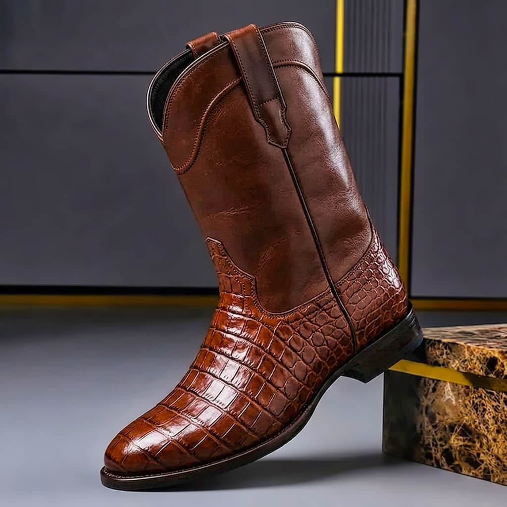 Men’s Western Boots Casual Cowboy Style Ankle Footwear