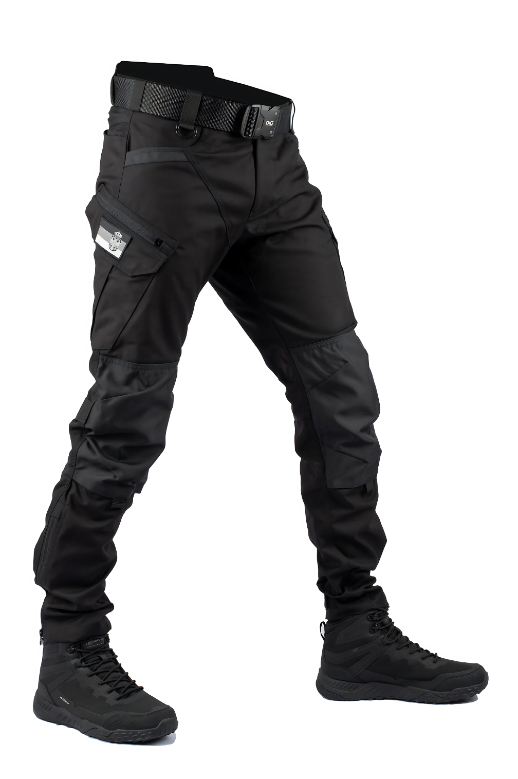 Men’s Tactical Cargo Pants Water Resistant Outdoor Hiking Combat Trousers Black