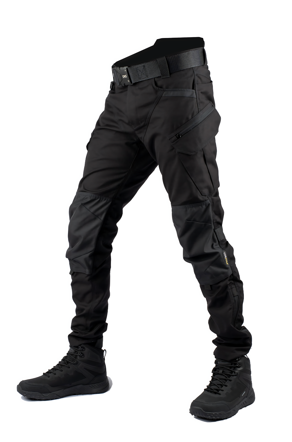 Men’s Tactical Cargo Pants Water Resistant Outdoor Hiking Combat Trousers Black