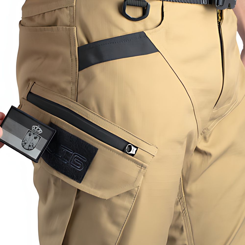 Men’s Tactical Cargo Pants Water Resistant Outdoor Hiking Combat Trousers Black