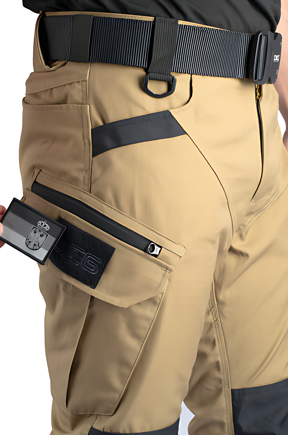 Men’s Tactical Cargo Pants Water Resistant Outdoor Hiking Combat Trousers Black