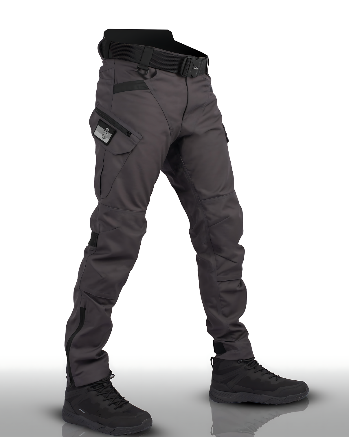Men’s Tactical Cargo Pants Water Resistant Outdoor Hiking Combat Trousers Black