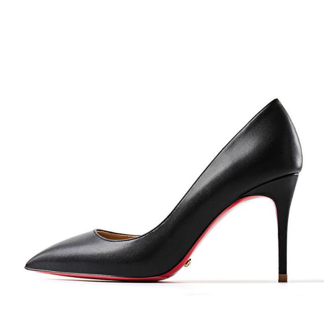 Leather High Heel Red Bottoms Stiletto Pumps Women's 8-12CM