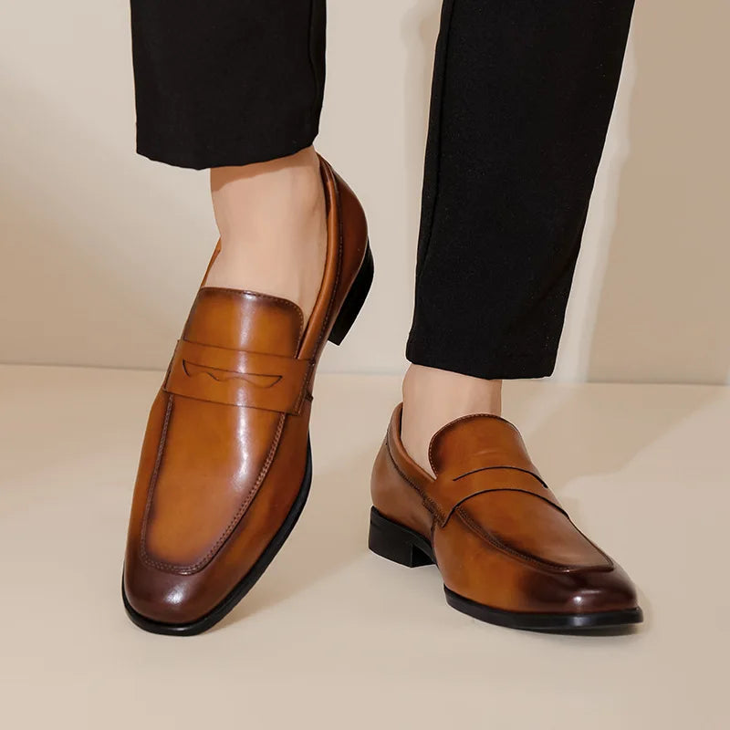 Men’s Penny Loafers Formal Business Dress Shoes Slip On Office Footwear