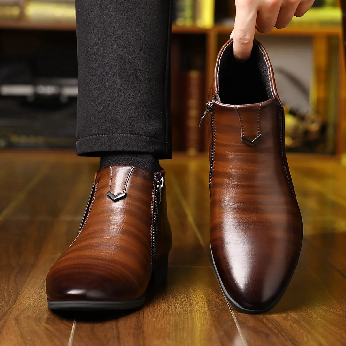 Men’s Ankle Boots Casual Zip Up Dress Shoes Everyday Footwear