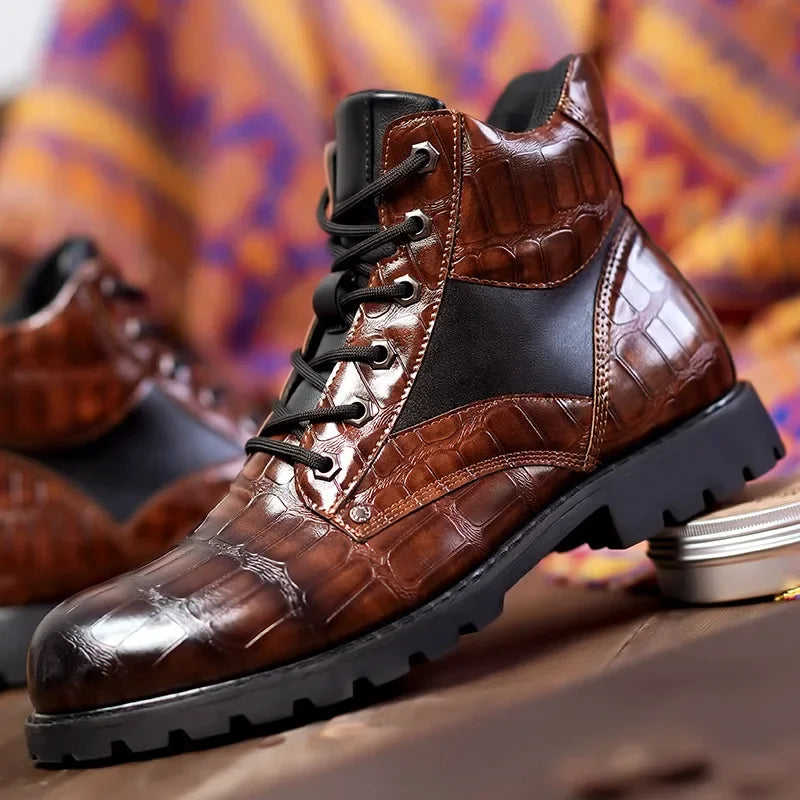 Dante – Handmade Men Crocodile Leather Boots