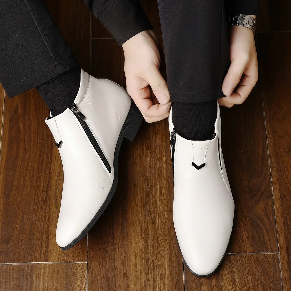 Men’s Ankle Boots Casual Zip Up Dress Shoes Everyday Footwear