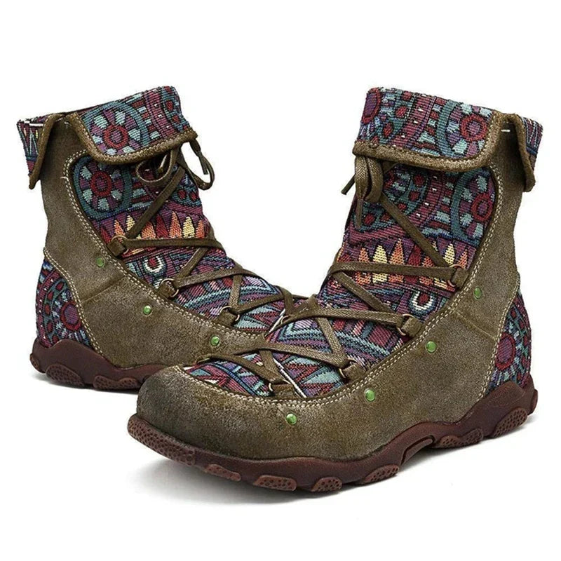 Women’s Ankle Boots Lace Up Casual Walking Shoes