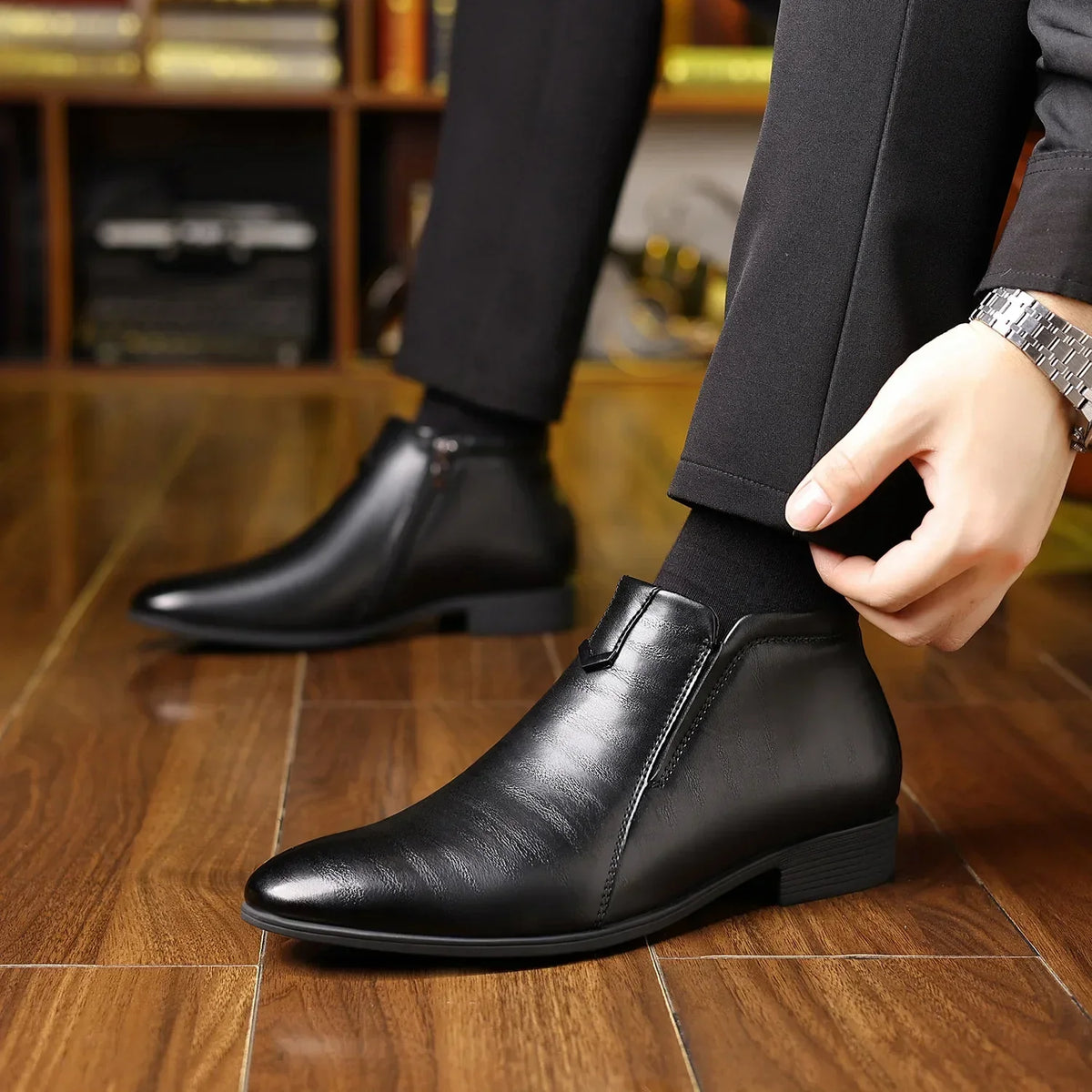 Men’s Ankle Boots Casual Zip Up Dress Shoes Everyday Footwear