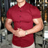 Men’s Slim Fit Short Sleeve Stretch Shirt – Wrinkle-Resistant Dress Blouse - Solorfit
