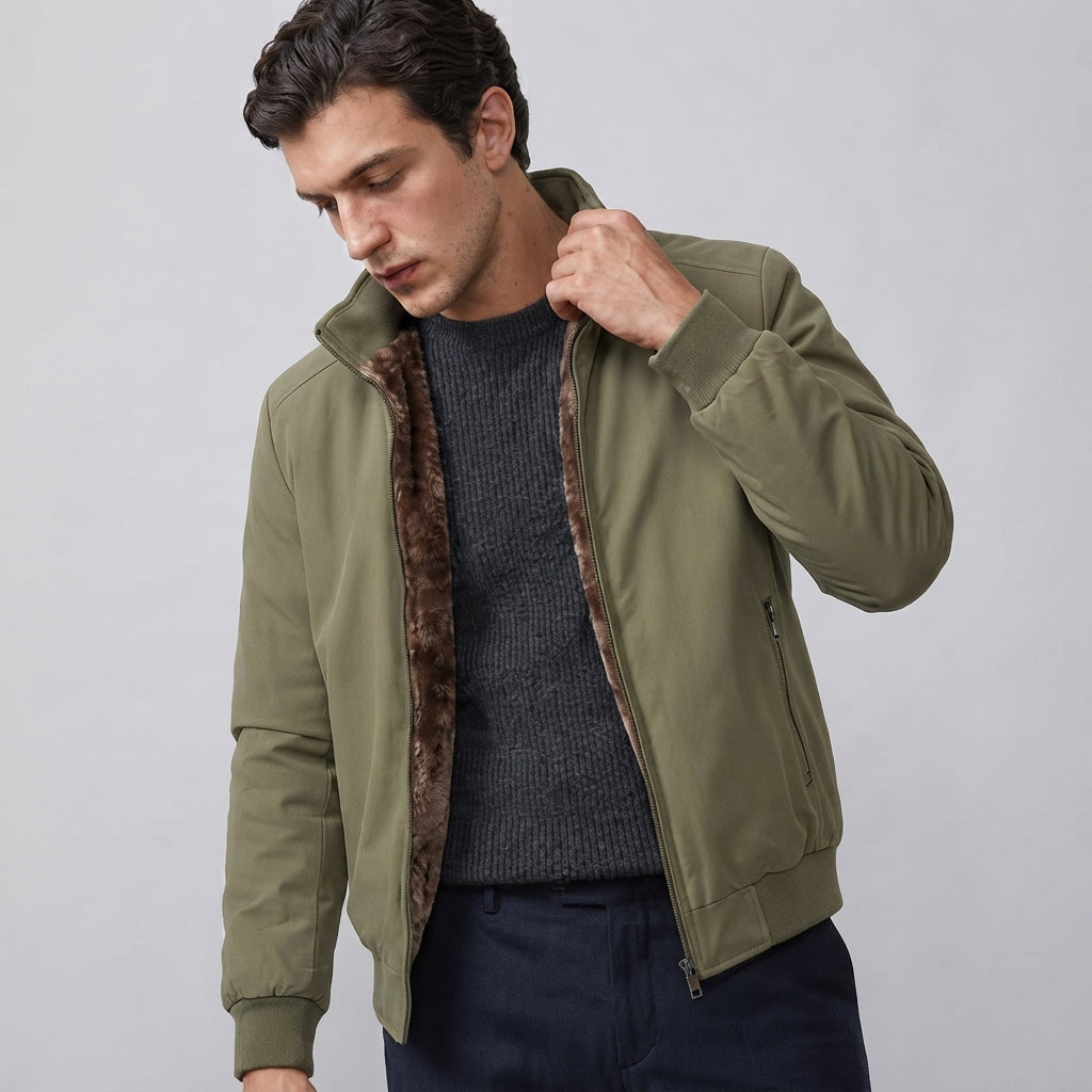 Men’s Casual Bomber Jacket Zip Up Lightweight Everyday Outerwear
