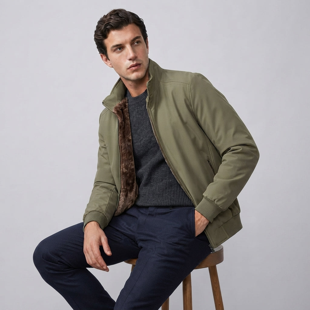 Men’s Casual Bomber Jacket Zip Up Lightweight Everyday Outerwear