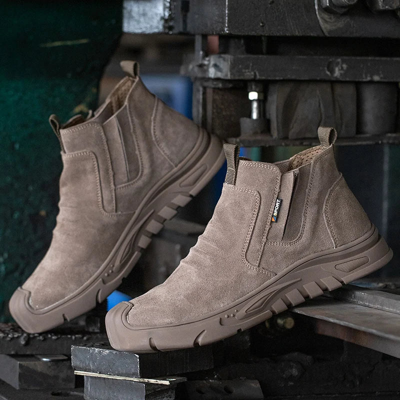 Men’s Steel Toe Work Boots – Durable Safety Boots with Slip-Resistant Sole - Solorfit
