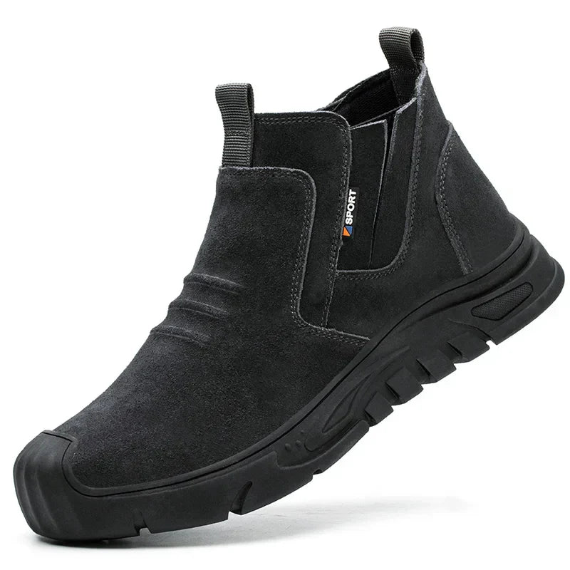 Men’s Steel Toe Work Boots – Durable Safety Boots with Slip-Resistant Sole - Solorfit