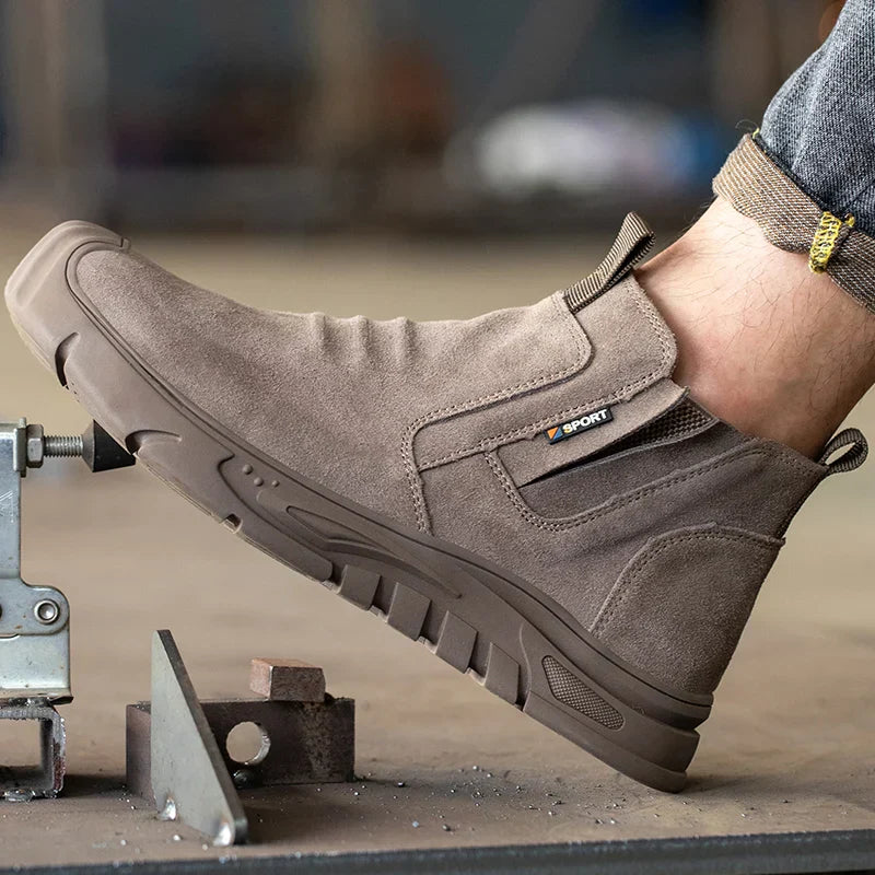 Men’s Steel Toe Work Boots – Durable Safety Boots with Slip-Resistant Sole - Solorfit