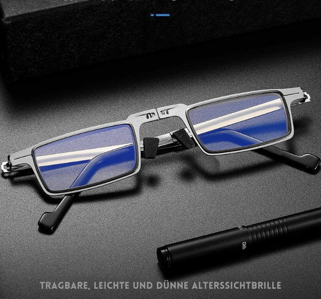 Ultra-Thin Folding Reading Glasses Portable Round Presbyopic Eyewear