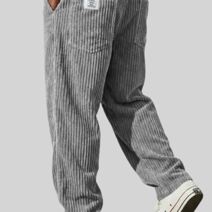 Men’s Casual Stripe Pants Relaxed Fit Drawstring Waist Everyday Trousers