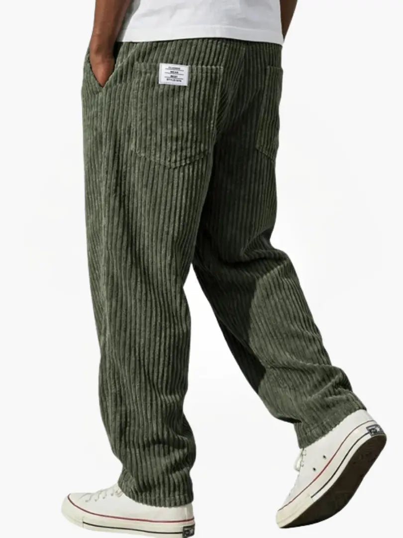Men’s Casual Stripe Pants Relaxed Fit Drawstring Waist Everyday Trousers