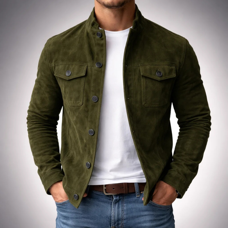 Men’s Casual Field Jacket Button Up Utility Outerwear