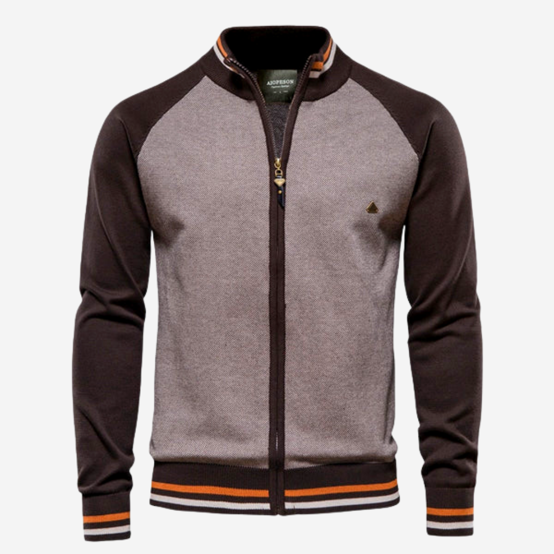 Tom Adams Striped Zipper Cardigan – Men’s Knit Sweater Jacket - Solorfit