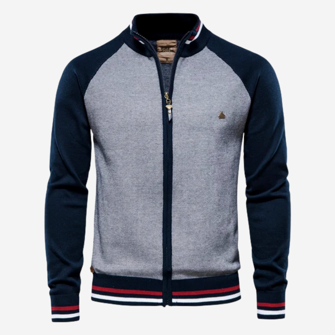 Tom Adams Striped Zipper Cardigan – Men’s Knit Sweater Jacket - Solorfit