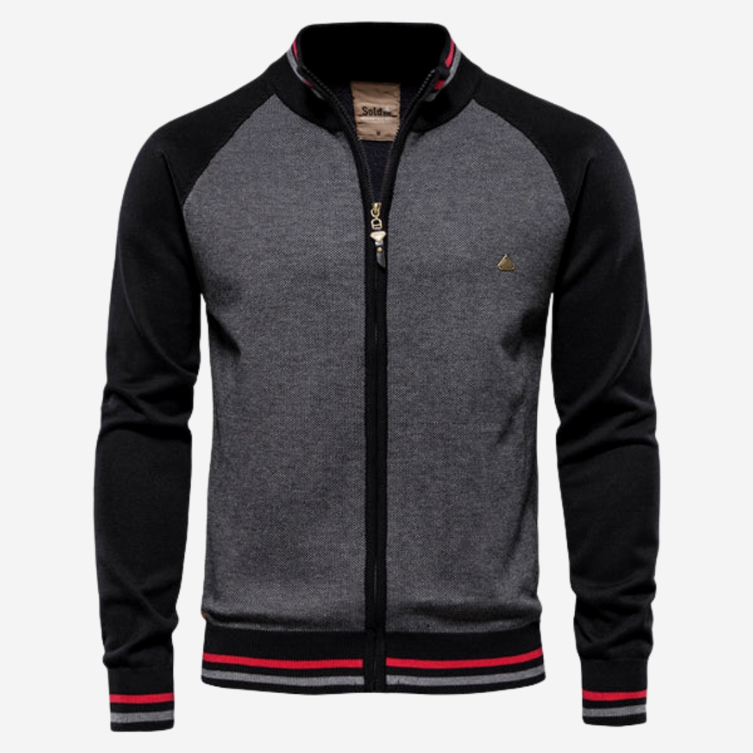 Tom Adams Striped Zipper Cardigan – Men’s Knit Sweater Jacket - Solorfit
