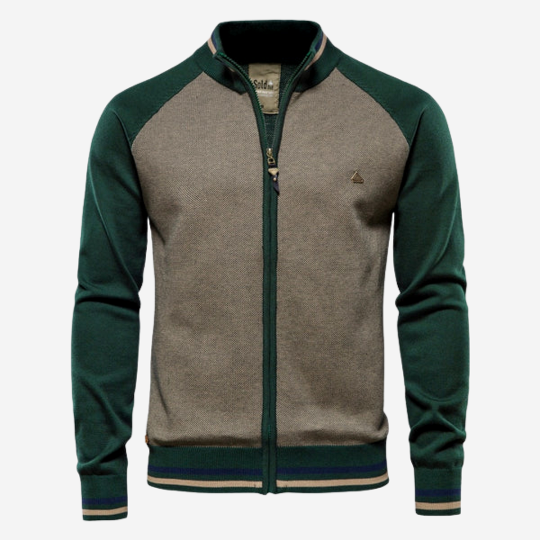 Tom Adams Striped Zipper Cardigan – Men’s Knit Sweater Jacket - Solorfit