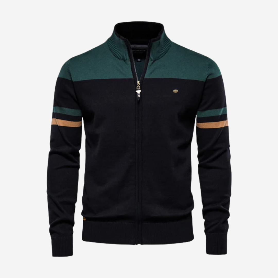 Tom Carter Men Complex Zip-Up Sweater - Solorfit