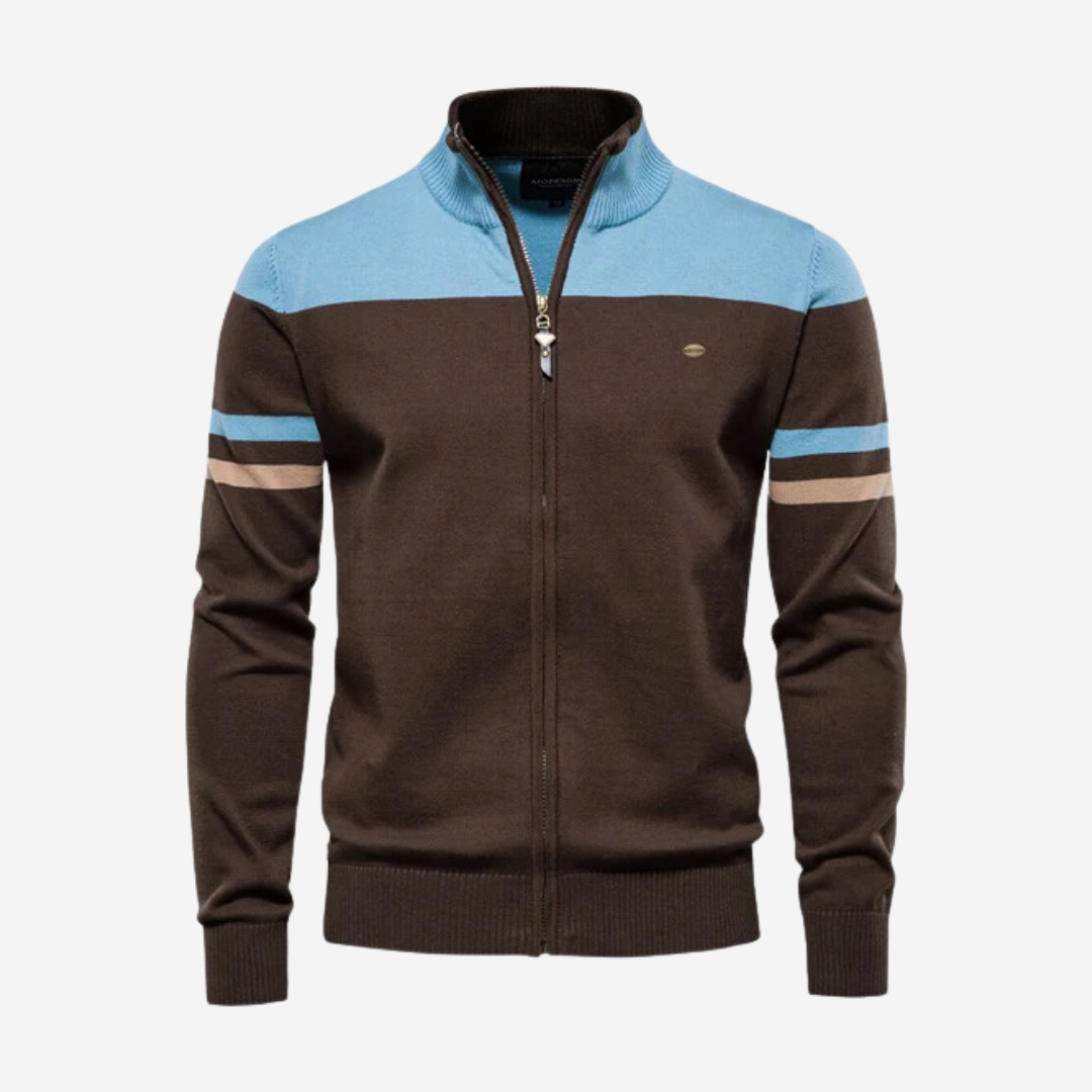 Tom Carter Men Complex Zip-Up Sweater - Solorfit
