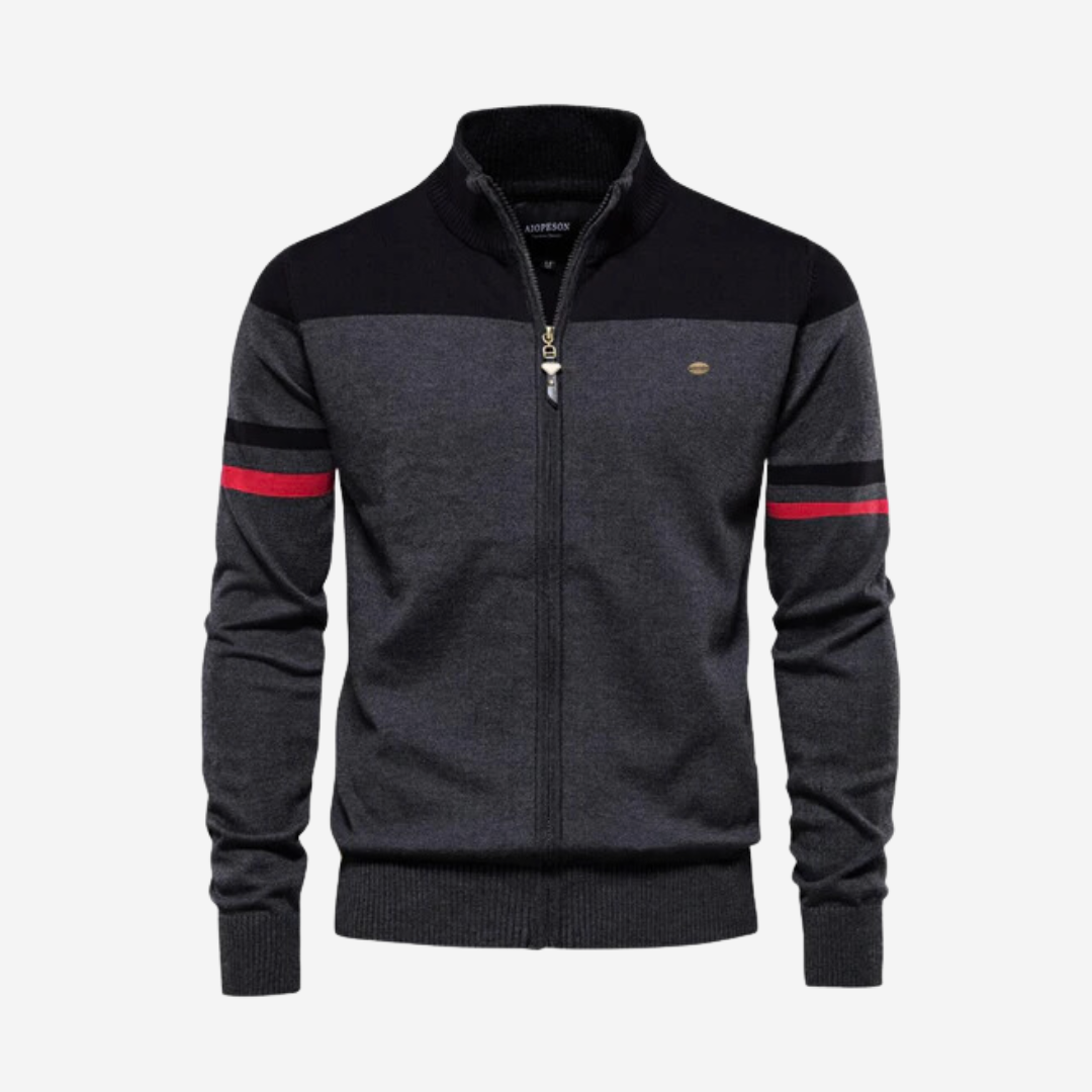 Tom Carter Men Complex Zip-Up Sweater - Solorfit