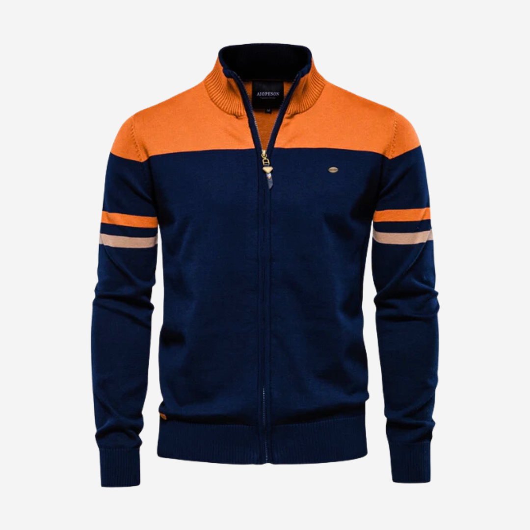 Tom Carter Men Complex Zip-Up Sweater - Solorfit