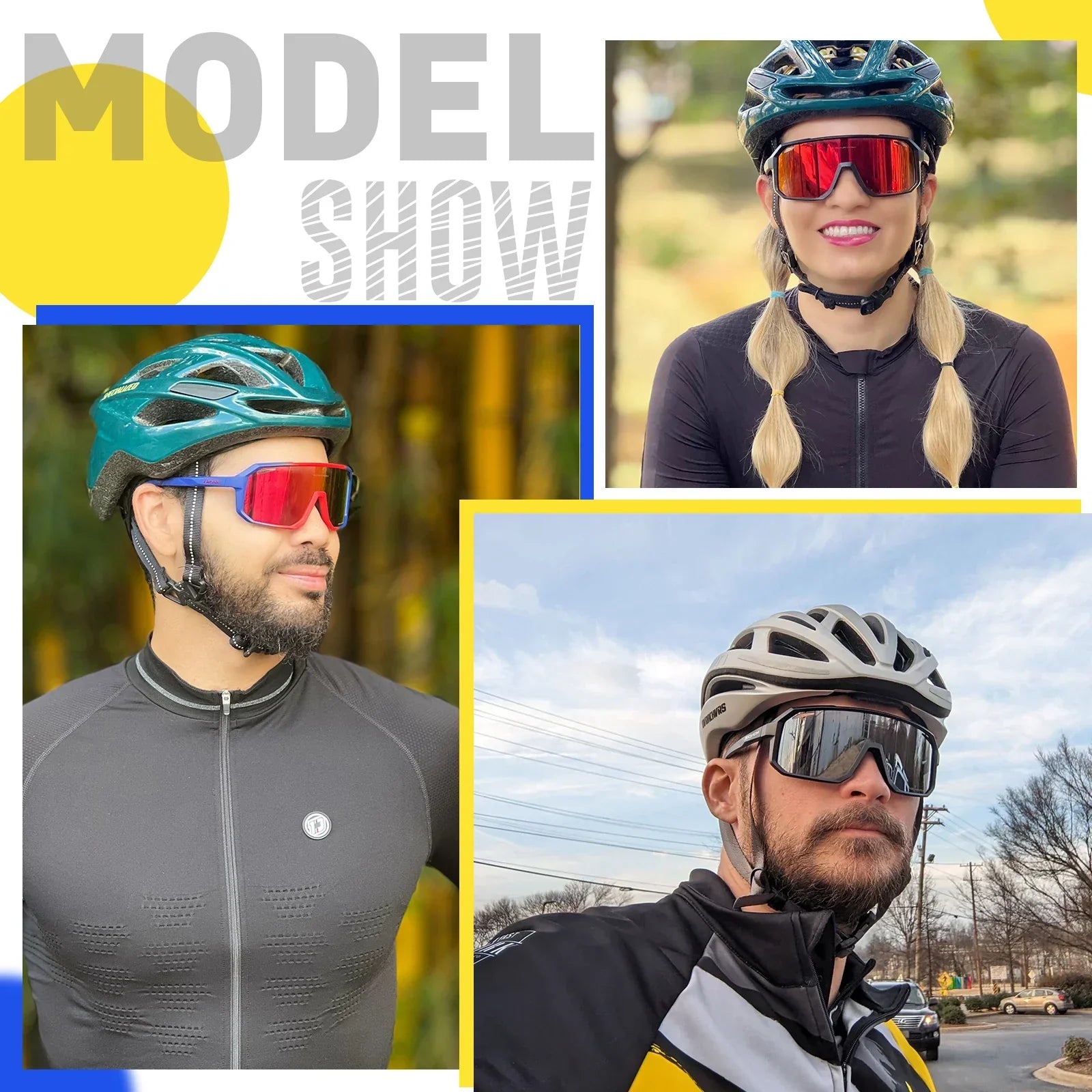 Polarized Shield Cycling Sunglasses UV Protection Sports Performance Eyewear