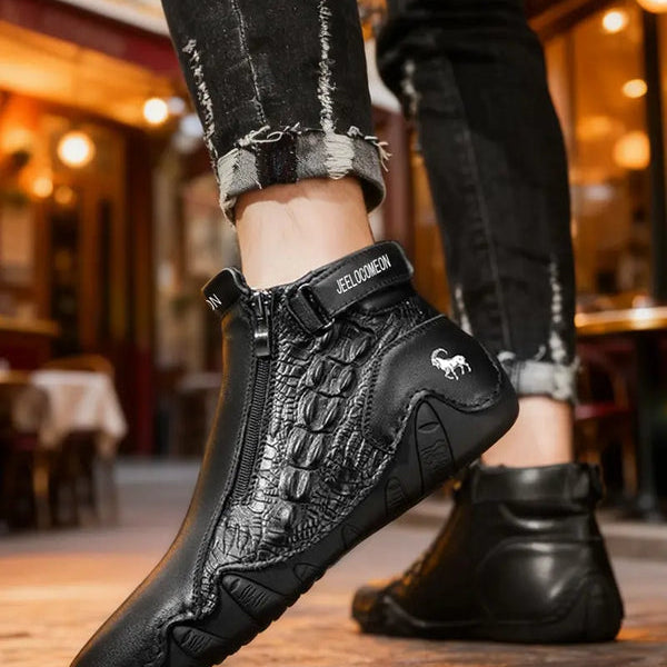 Men’s Ankle Boots Casual Zip Up Outdoor Streetwear Shoes