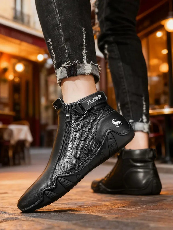 Men’s Ankle Boots Casual Zip Up Outdoor Streetwear Shoes
