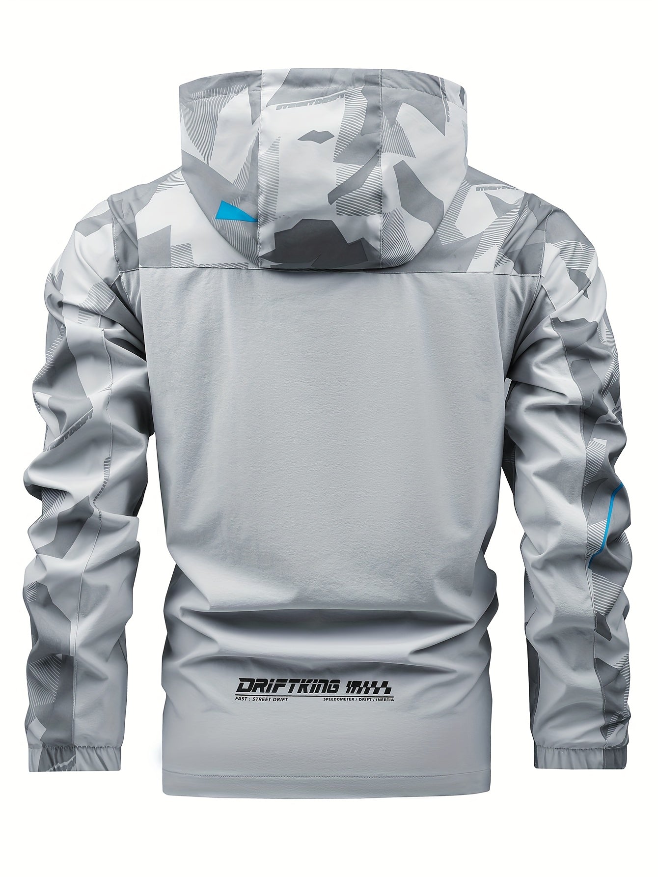 Men's Autumn Camouflage Hooded Jacket with Zip-Up Front and Pockets