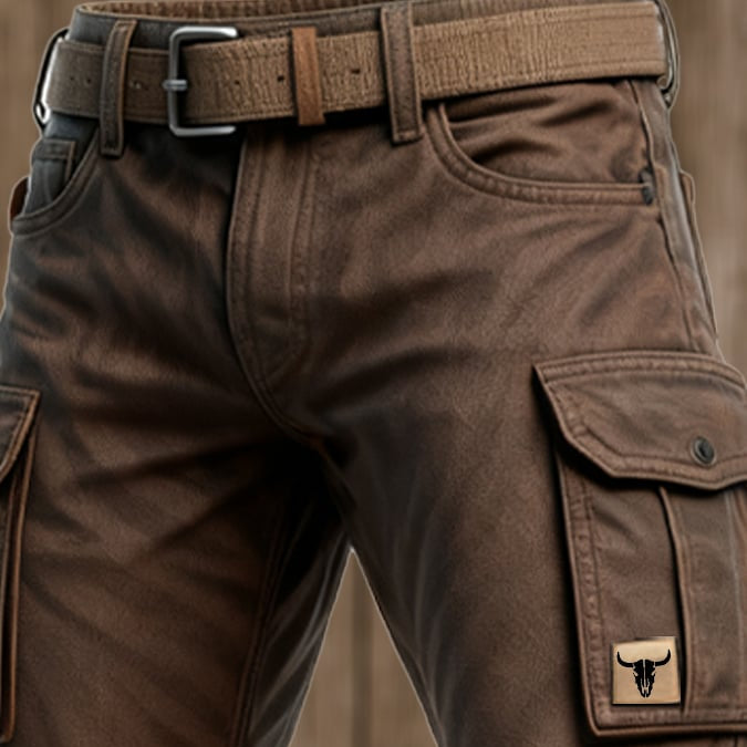 Vladan Men’s Multi-Pocket Trousers | Utility Brown Cargo Pants