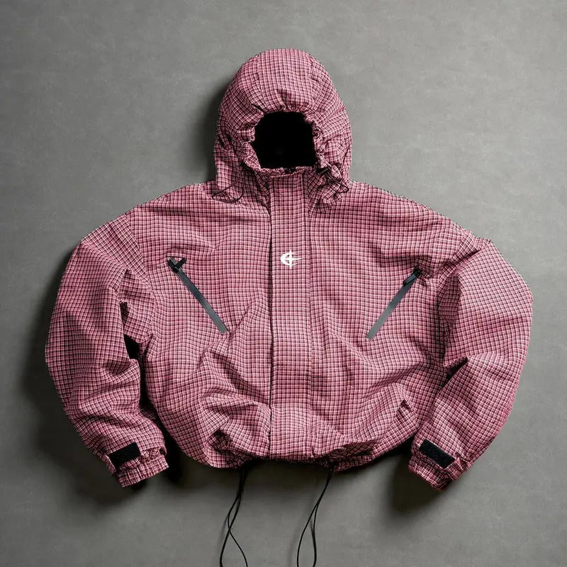 Men’s Outdoor Vintage Streetwear Jacket Zip Up Casual Windbreaker Lightweight Hooded