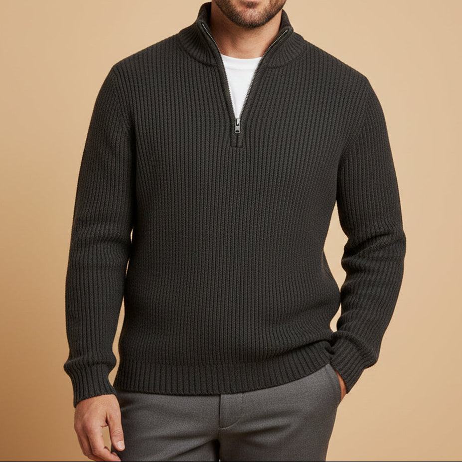 Men’s Half Zip Pullover Sweater Casual Long Sleeve Top