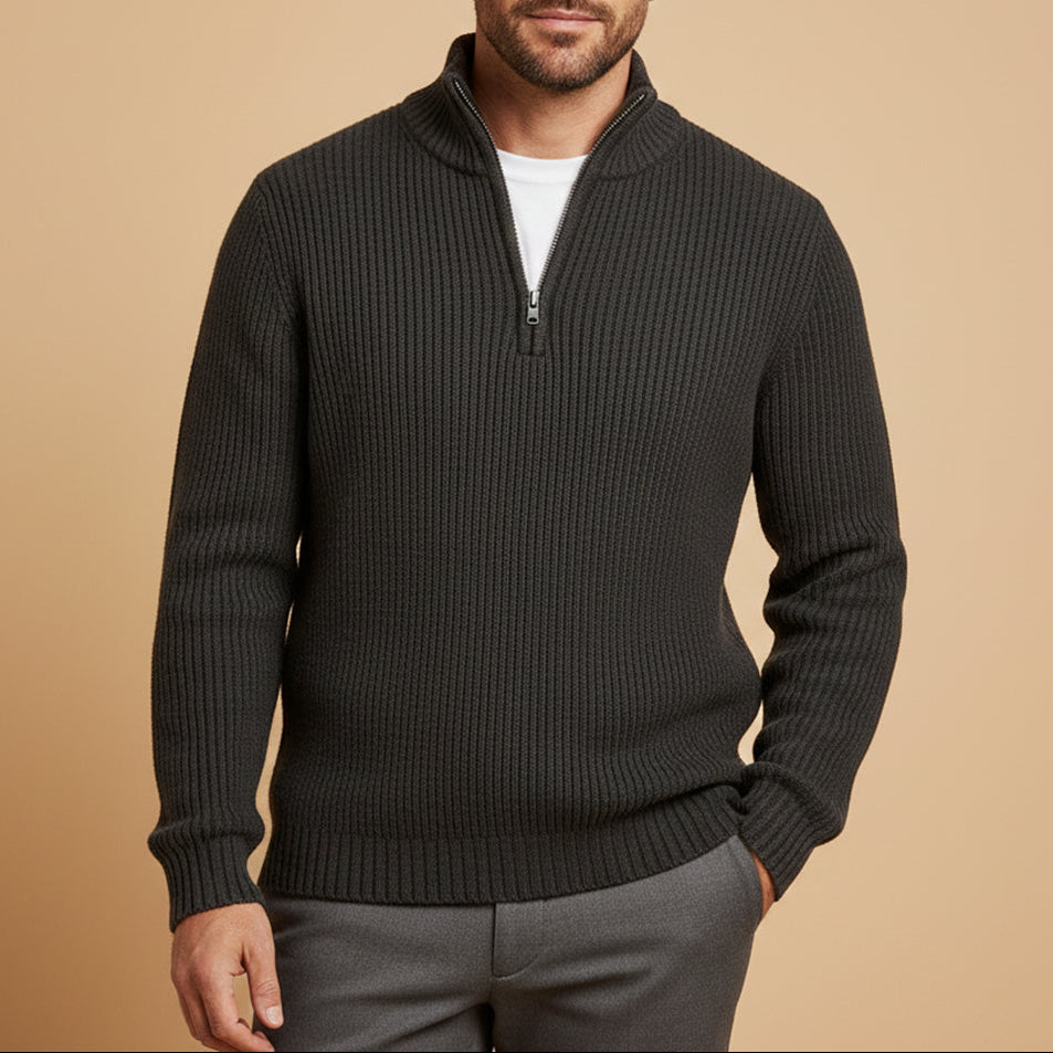 Men’s Half Zip Pullover Sweater Casual Long Sleeve Top