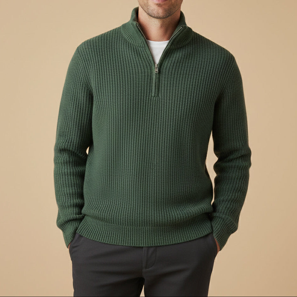 Men’s Half Zip Pullover Sweater Casual Long Sleeve Top